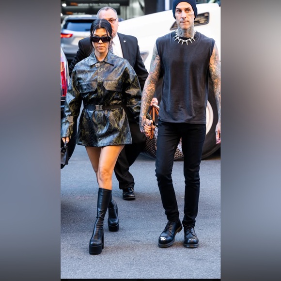 NAKED WOLFE Tan Genuine Suede Leather Platform Knee-High Boots - Picture 9 of 9